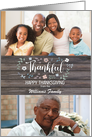 Custom Thanksgiving with Thankful and Flowers card