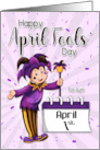 Jester with April 1st Calendar for Aunt April Fools Day card