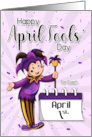 Jester with April 1st Calendar for Coach April Fools Day card