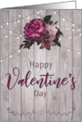 Roses and Wood Background for Valentines Day card