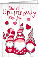 Three Gnomes for Valentine’s Day Hand Written Crayon Like Font card