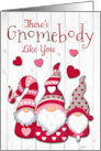 Three Gnomes for Valentine’s Day Hand Written Crayon Like Font card