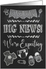 Chalkboard Baby Announcement with Baby Elements card