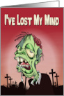 Drooling Zombie in Cemetery for Belated Birthday card