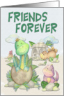 Cute Baby Dinosaur with His Friend for Friendship card