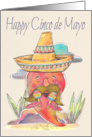 Hot Pepper with Hat and Maracas for Happy Cinco de Mayo card