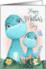 Dinosaur Mother and Baby for Mothers Day card
