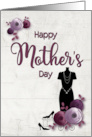 Purple Flowers and Wood Distressed Background for Mom card