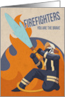 Retro International Firefighters Day with Firefighter and Fire card