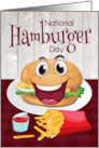 National Hamburger Day on May 28th with Smiling Hamburger and Fries card