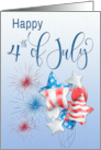 Happy 4th of July with Patriotic Balloons and Fireworks card