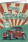 Retro Fathers Day with Red Coupe and Distressed Like Background card