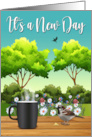 Its a New Day Encouragement with Coffee Mug and Bird card