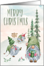 Merry Christmas with Gnomes in Winter Wonderland card