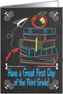 Retro Chalkboard Books and Apple for Back to School card
