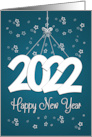 2022 Held with String with Stars and Blue Background for New Year card