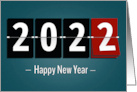 Dial Flip to 2022 with Blue Background Happy New Year card