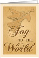 Joy to the World Christian Hymn with Angel for Christmas card