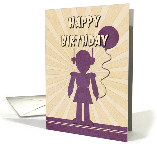 Robot Girl's Birthday card (1310426)