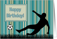 Silhouette Soccer Player Boy Birthday Card