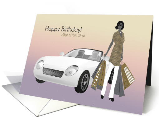 Silhouette Lady Shops til She Drops Birthday card (1316266)