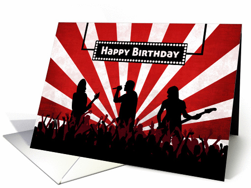 Silhouette Rock Concert with Sunburst Birthday card (1322768)
