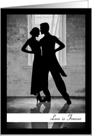 Silhouette Couple Dancing for this Love is Forever Card