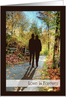 Silhouette Couple Walk Down a Path Together for Love is Forever Card