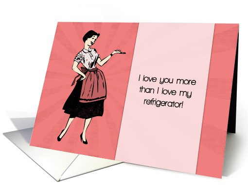Funny Retro Valentines Day Card with Cartoon Lady card (1326386)