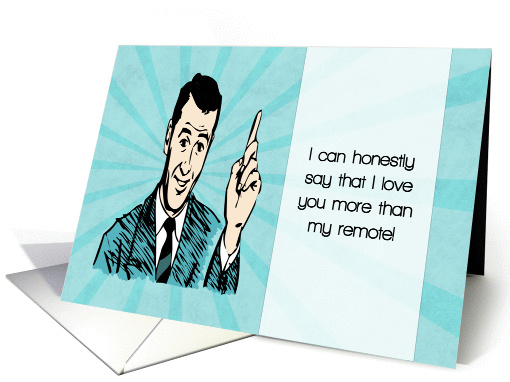 Funny Retro Valentines Day Card with Cartoon Man card (1326388)