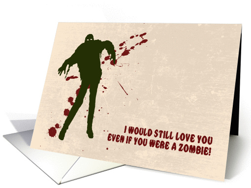 Funny Zombie with Blood Splatter Valentines Day card (1326396)