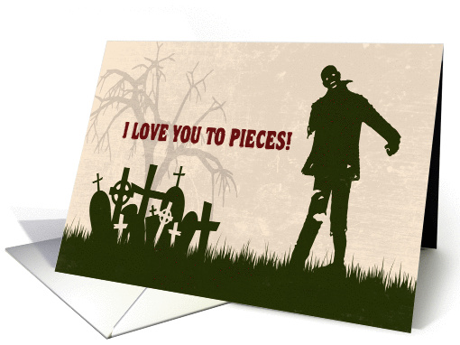 Funny Zombie in Cemetery Valentine's Day card (1326398)