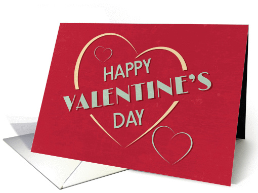 Retro Happy Valentines Day Card with Hearts card (1327654)