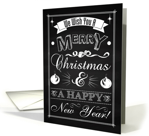 Chalkboard Card with Lyrics from We Wish You a Merry Christmas card