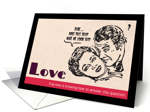 Funny Retro Valentine's Day Card with Cartoon Couple card (1336274)