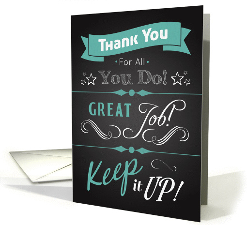 Trendy Chalkboard Thank You Card in Appreciation for... (1337682)