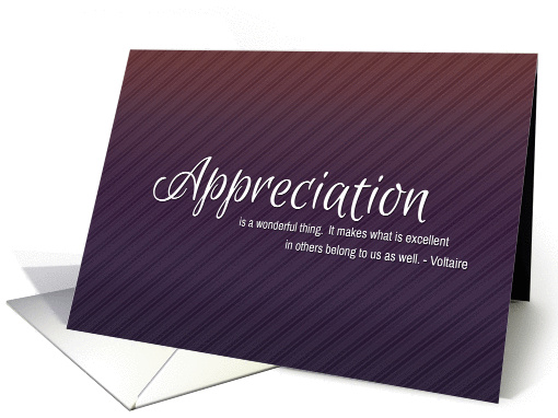 Elegant Thank You Card with Voltaire Appreciation Quote card (1338266)