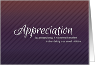 Elegant Thank You Card with Voltaire Appreciation Quote card