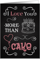 I Love You More Than Cake Chalkboard Birthday card