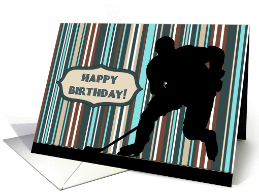 Silhouette Hockey Player Happy Birthday card (1349330)