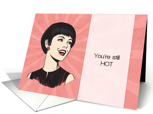 Funny Retro Birthday Card with Cartoon Lady card (1349422)
