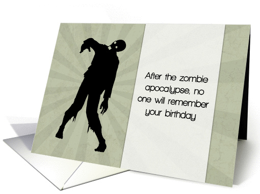 Funny Zombie Birthday Card with Sunburst card (1350662)