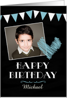 Customizable Photo Chalkboard with Heart Birthday Card