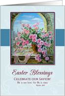 Painting of Roses in a Window Christian Easter Blessings card