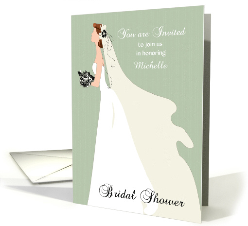 Personalized Retro Bridal Shower Invitation with Bride card (1361204)