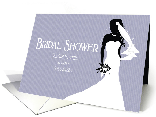 Personalized Bridal Shower Invitation with Purple Background card
