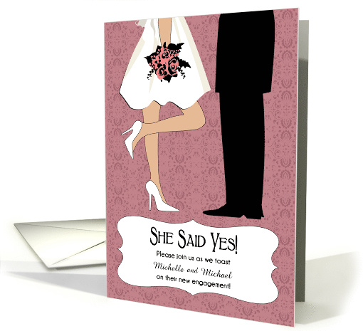 Bride and Groom Stand Together Engagement Invitation card (1361784)