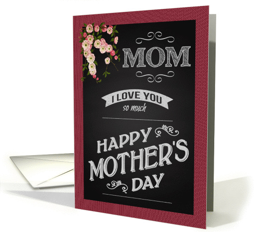 Retro Chalkboard Mother's Day Card with Flowers card (1362676)