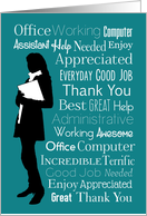 Silhouette Lady with Typographic Words on a Teal Background card
