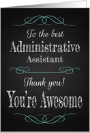 Trendy Chalkboard with Swirls for Administrative Professionals Day card